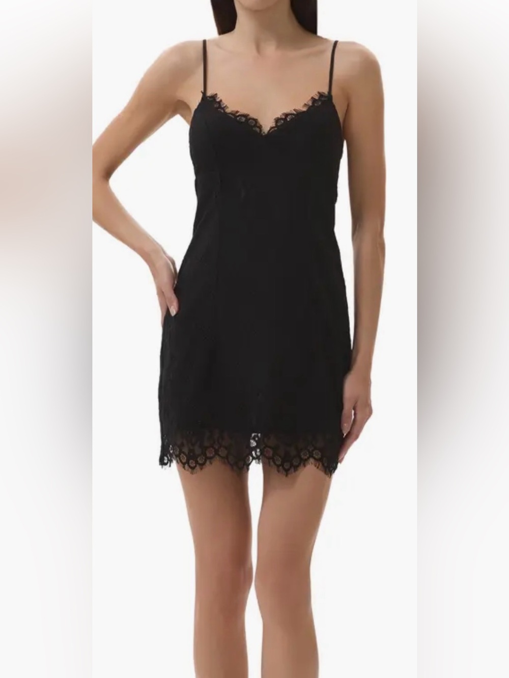 AFRM Black Floral Lace Slip